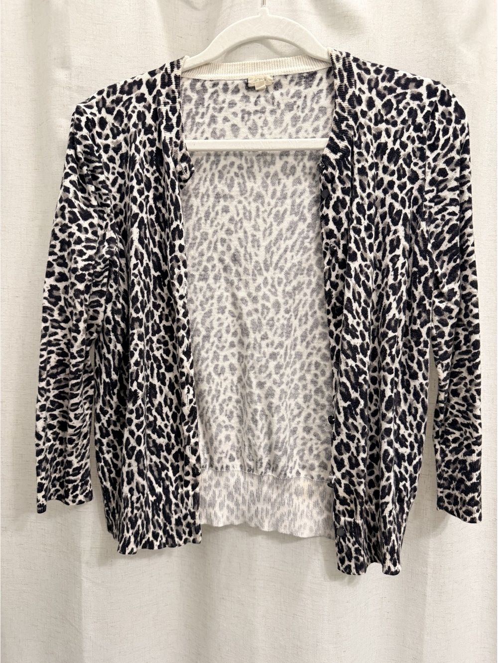 J.Crew Women's Medium Leopard Print Cardigan Sweater